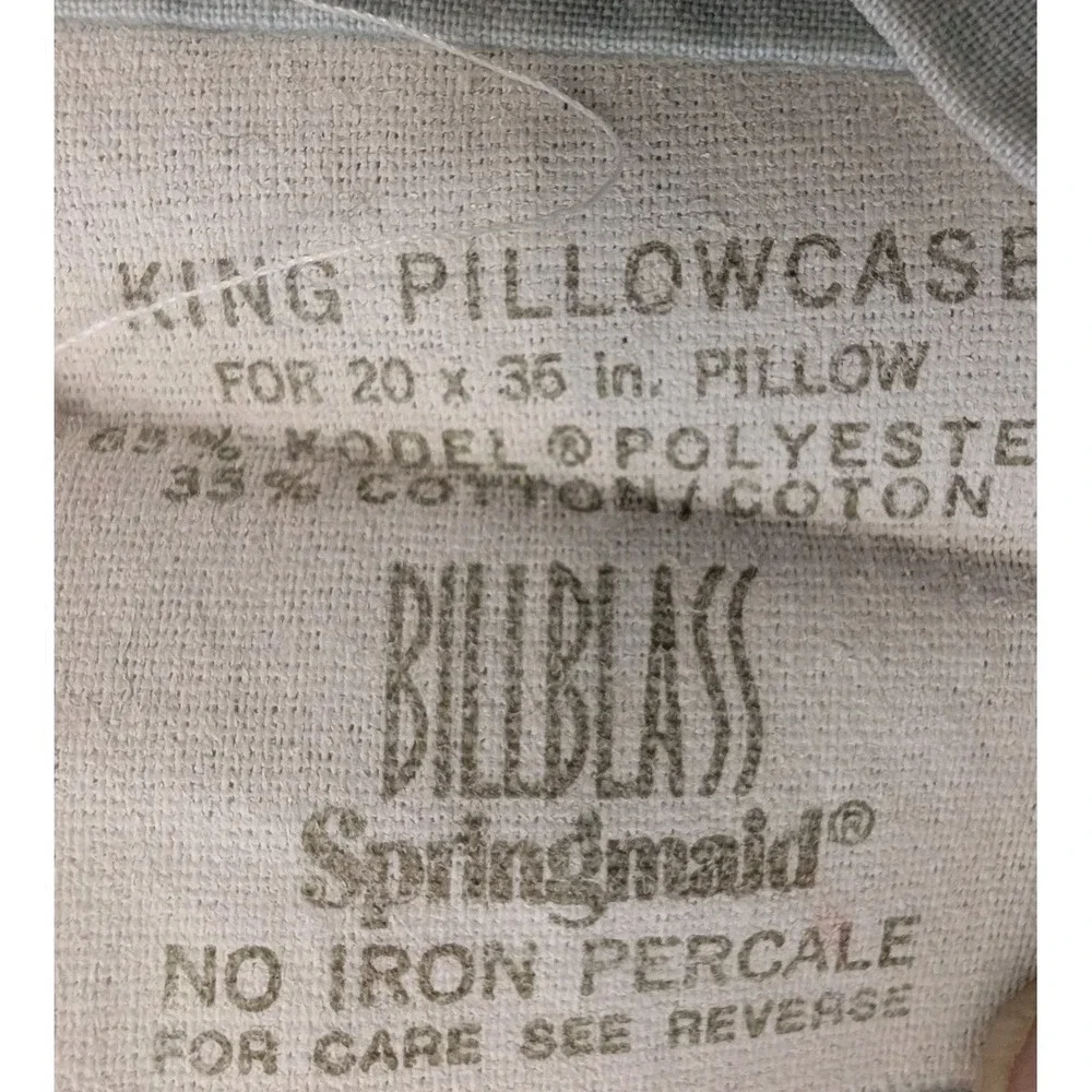 Vintage Bill Blass Springmaid No-Iron Percale King Pillow Case Set Of 2 38